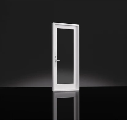 Estate french door interior on a black background