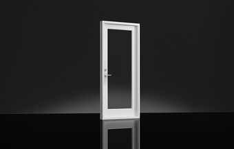 Estate french door interior on a black background