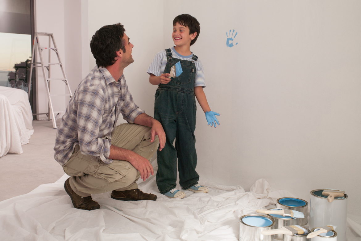 Freshen up your 2021 home decor by repainting the walls of an interior room.