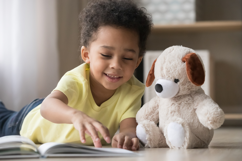 Child playing in home equipped with window safety