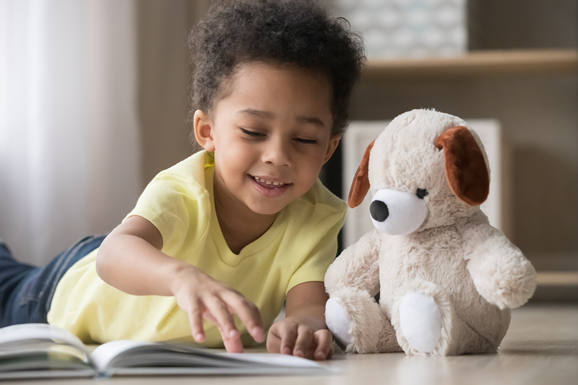 Child playing in home equipped with window safety