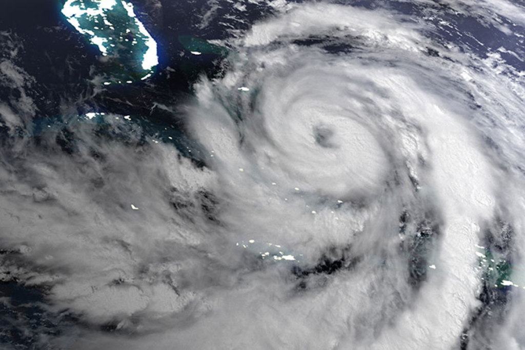 Satellite image of an Atlantic hurricane