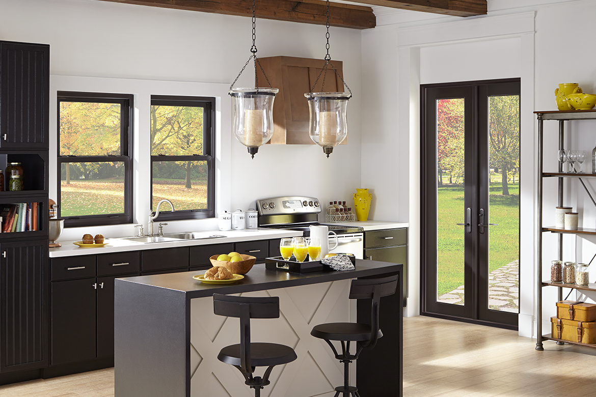 Upgraded kitchen with energy-efficient windows and doors